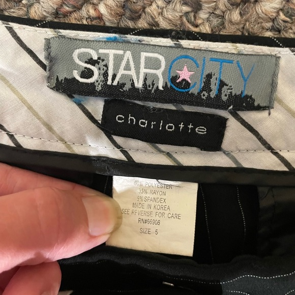 🎈3/$15 Star City Black and White Pinstripe Flare Pants - Picture 2 of 4